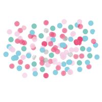 15 gram decoratie confetti blauw/mintgroen/roze/grijs