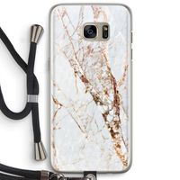 Goud marmer: Samsung Galaxy S7 Edge Transparant Hoesje met koord