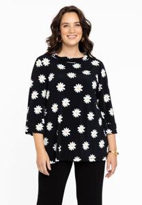 Yoek Shirt A-lijn met Col DAISY | Zwart | Maat 58/60