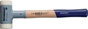 Promat Kunststofhamer | lengte 380 mm | kop d. 45 mm | hickory | terugslagvrij | hard | nylon | wit - 4000811617 4000811617