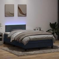 Boxspring met matras en LED fluweel donkergrijs 120x220 cm