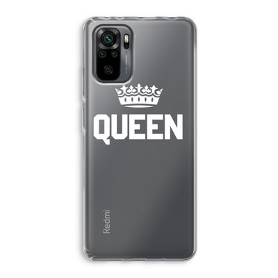 Queen zwart: Xiaomi Redmi Note 10 Pro Transparant Hoesje