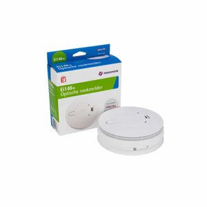 EI 146 Rookmelder 230V met Backup batterij wit RAL9016 koppelbaar