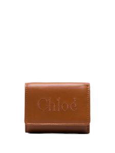 Chloé portefeuille Sense à logo brodé - Marron