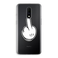 Middle finger black: OnePlus 7 Transparant Hoesje