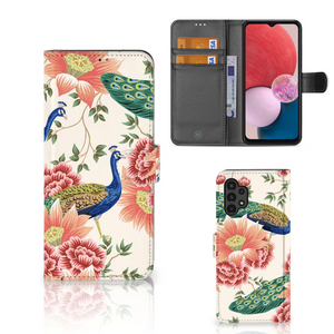 Telefoonhoesje met Pasjes voor Samsung Galaxy A13 (4G) Pink Peacock