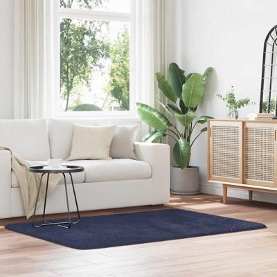 Hoogpolig vloerkleed NAVARRA 120x170 cm polyester marineblauw