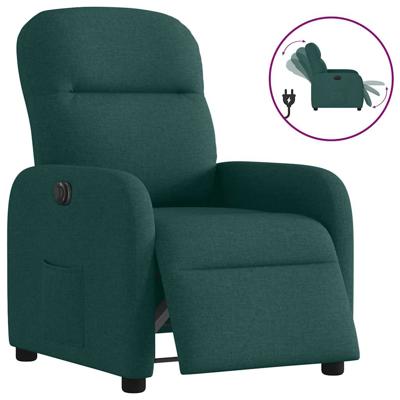 Fauteuil verstelbaar elektrisch stof donkergroen