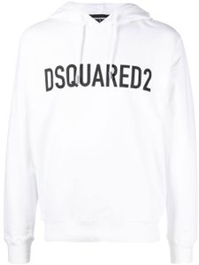 DSQUARED2 hoodie en coton à logo imprimé - Blanc