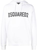 DSQUARED2 hoodie en coton à logo imprimé - Blanc