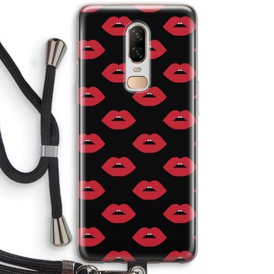 Lips: OnePlus 6 Transparant Hoesje met koord