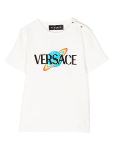 Versace Kids t-shirt en coton à logo imprimé - Blanc