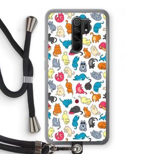 Kleurrijke katten: Xiaomi Redmi 9 Transparant Hoesje met koord