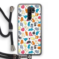 Kleurrijke katten: Xiaomi Redmi 9 Transparant Hoesje met koord