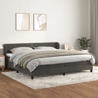 Boxspring met matras fluweel donkergrijs 200x200 cm