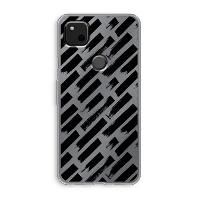 Zwarte vegen: Google Pixel 4a Transparant Hoesje