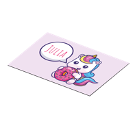 Eenhoorn placemat met donut en naam