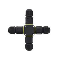 Kabelverbinder-X 3 polig IP68 waterdicht zwart 8-10mm kabel