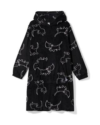 HEMA Takkie en Siepie damesnachthemd fleece zwart (zwart)