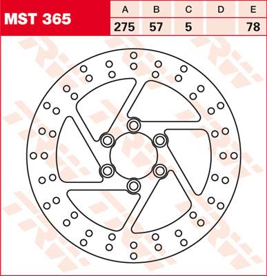 TRW Remschijf, remschijven voor de moto, MST365