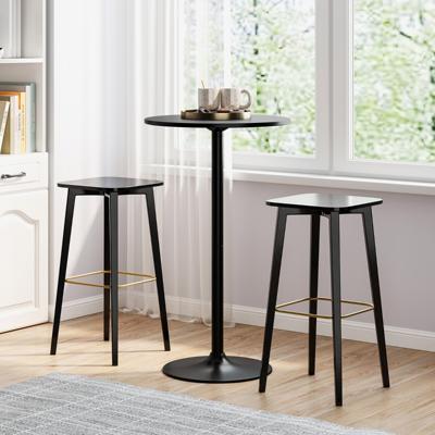 Ronde Bistrotafel 101,5 cm Bartafel Omvormbaar tot 56 cm Salontafel Hoge Pubtafel Metalen Onderstel voor Bar Eetkamer Restaurant