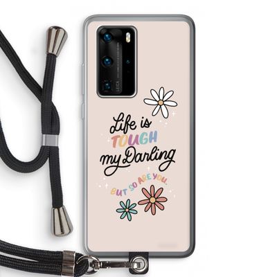Tough Life: Huawei P40 Pro Transparant Hoesje met koord
