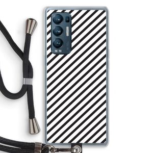 Strepen zwart-wit: Oppo Find X3 Neo Transparant Hoesje met koord