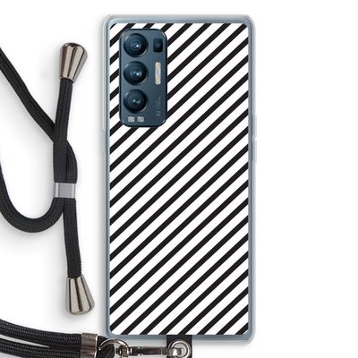 Strepen zwart-wit: Oppo Find X3 Neo Transparant Hoesje met koord