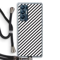 Strepen zwart-wit: Oppo Find X3 Neo Transparant Hoesje met koord