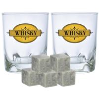 Durobor whiskyglazen - set 6x stuks 240 ml - 9x whisky ijsblokstenen - Whiskeyglazen - thumbnail