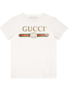 Gucci Kids t-shirt à logo imprimé - Blanc