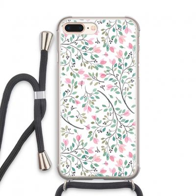 Sierlijke bloemen: iPhone 8 Plus Transparant Hoesje met koord