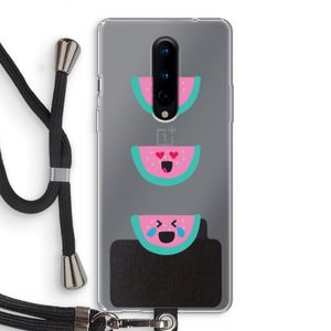 Smiley watermeloen: OnePlus 8 Transparant Hoesje met koord