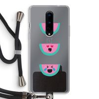 Smiley watermeloen: OnePlus 8 Transparant Hoesje met koord
