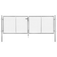 Poort 306x125 cm gegalvaniseerd staal zilverkleurig