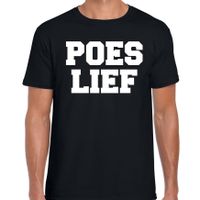 Fun t-shirt poes lief zwart voor heren - fun tekst t-shirt - thumbnail