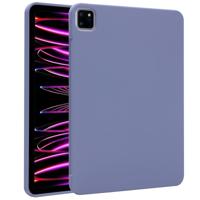 Accezz Liquid Silicone Backcover met penhouder iPad Pro 11 (2018 - 2022) Tablethoesje Paars - thumbnail