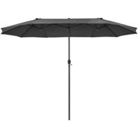 470 x 280 cm Dubbele Parasol Groot XXL UV-Bescherming Tuinparasol Terrasparasol met Handslinger Marktscherm voor Tuin Terras Zwembad