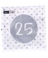 Servetten 25th Birthday 33x33 cm