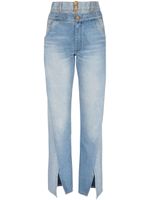 Balmain jean droit à taille haute - Bleu