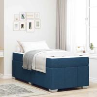Bedframe met matras Blauw 120 x 190 cm Stof