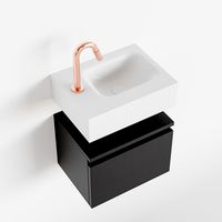 Toiletmeubel Mondiaz Andor | 40 cm | Meubelkleur Urban | Lex vrijhangend wastafel Talc Rechts | 1 kraangat