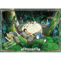 My Neighbor Totoro Jigsaw Puzzle Stained Glass Napping with Totoro (500 pieces) - thumbnail