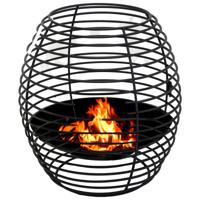 Vuur emmer/vuurkorf Firebasket Spiral - zwart - ijzer - D40 x H40 cm - rond - thumbnail