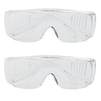 Veiligheidsbril/vuurwerkbril - 2x - kunststof - transparant - beschermbril voor volwassenen