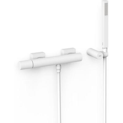 Douchekraan Tres Project | Opbouw | Mengkraan | 1-weg | hoh 15 cm | 1-knop | Rond | Wit mat