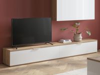 Tv-meubel MUNAKIRO 2 deuren artisan eik/hoogglans wit