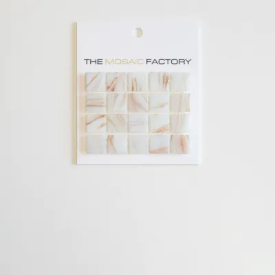 The Mosaic Factory Amsterdam Mozaiek Tegel Vierkant - Creme Glas Goud Serie 322x322 mm