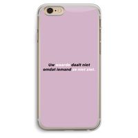 uw waarde daalt niet: iPhone 6 Plus / 6S Plus Transparant Hoesje uw waarde daalt niet: iPhone 6 Plus / 6S Plus Transparant Hoesje