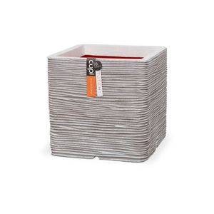Capi plantenbak nature rib vierkant 40x40 cm ivoorkleurig kofi903